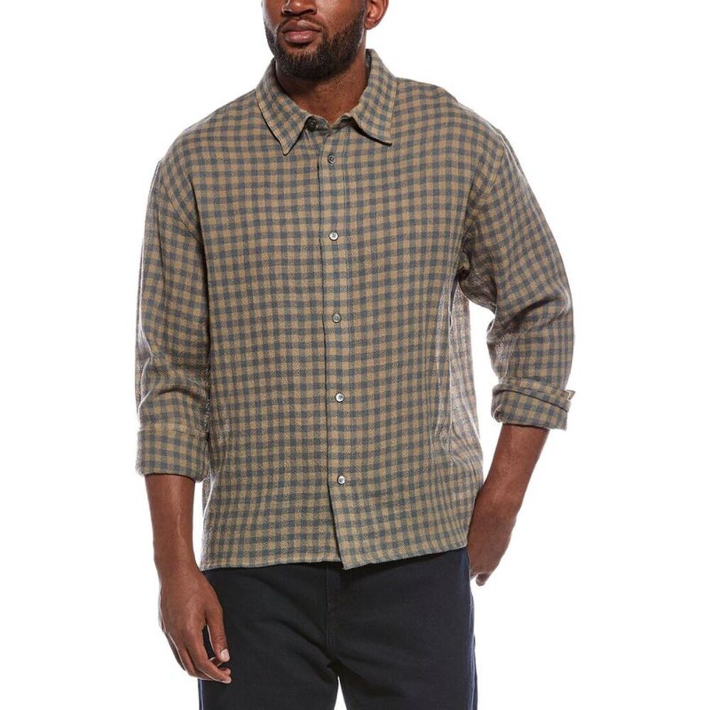Frame Denim Mens  Light Wool Shirt, Blue